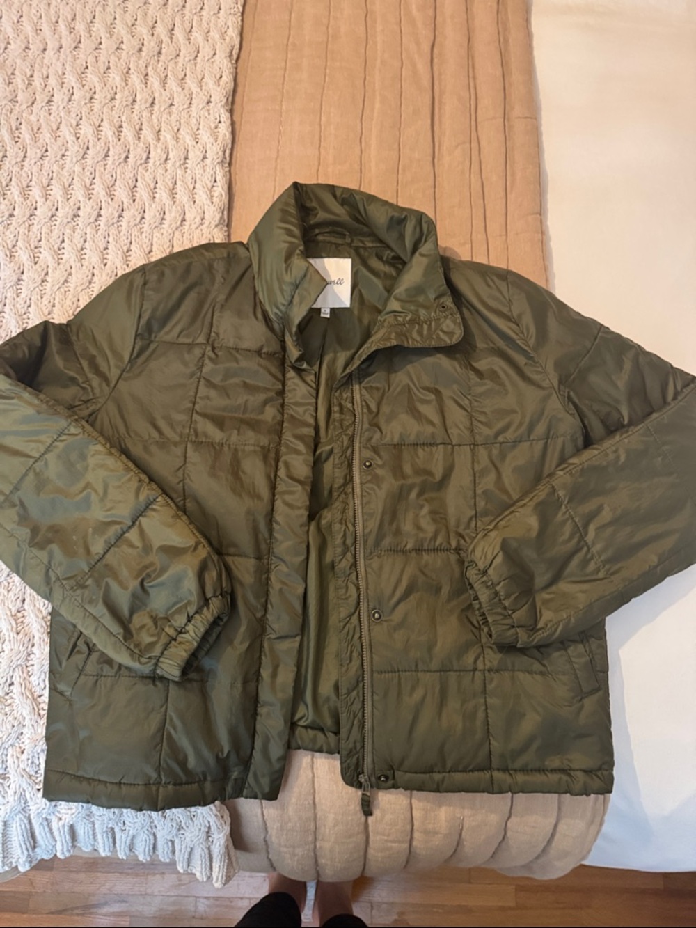Madewell Olive Green Puffer Jacket